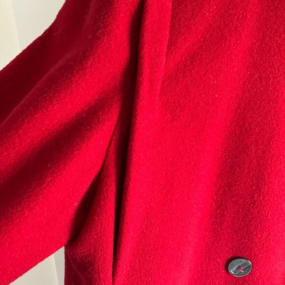 Vintage Burlington Wool Red Pea Coat Jacket Womens Size 18 Made in USA. - Picture 6 of 15